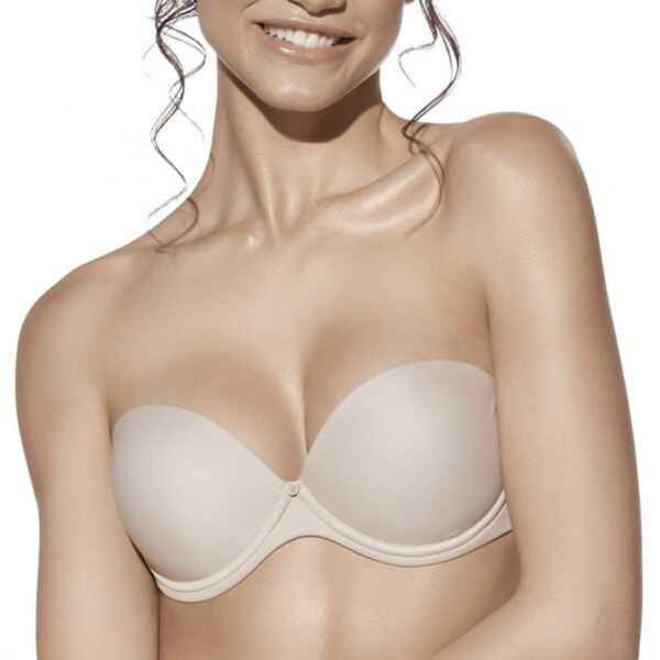 Sujetador Selene CARLOTA Doble Push-up sin Tirantes Copa B - Tierra