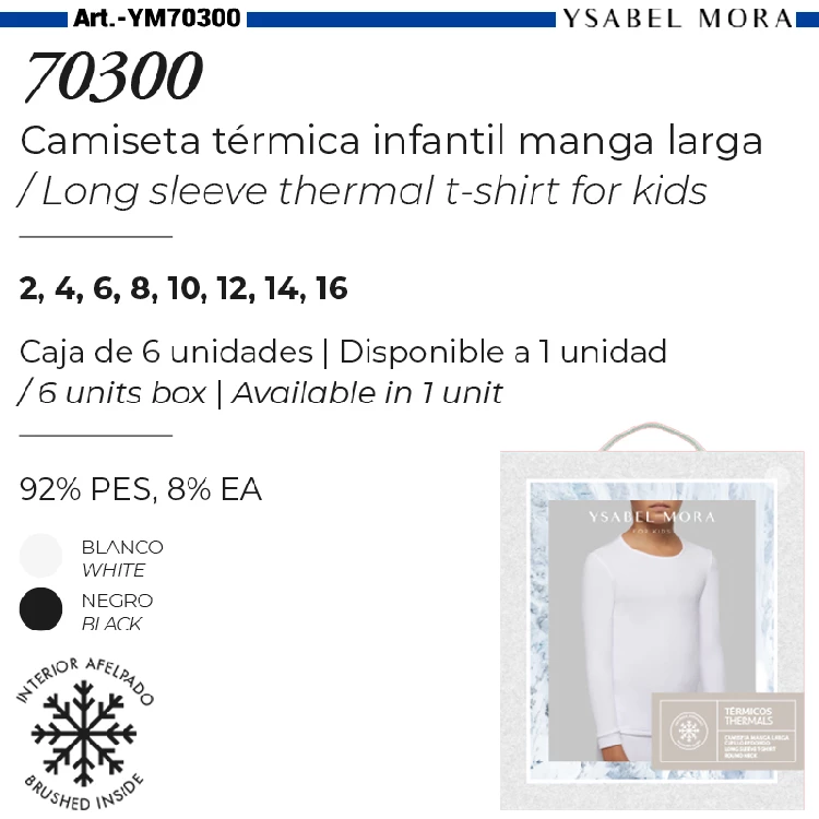 camiseta interior infantil unisex ysabel mora 70300 termica 70300 5