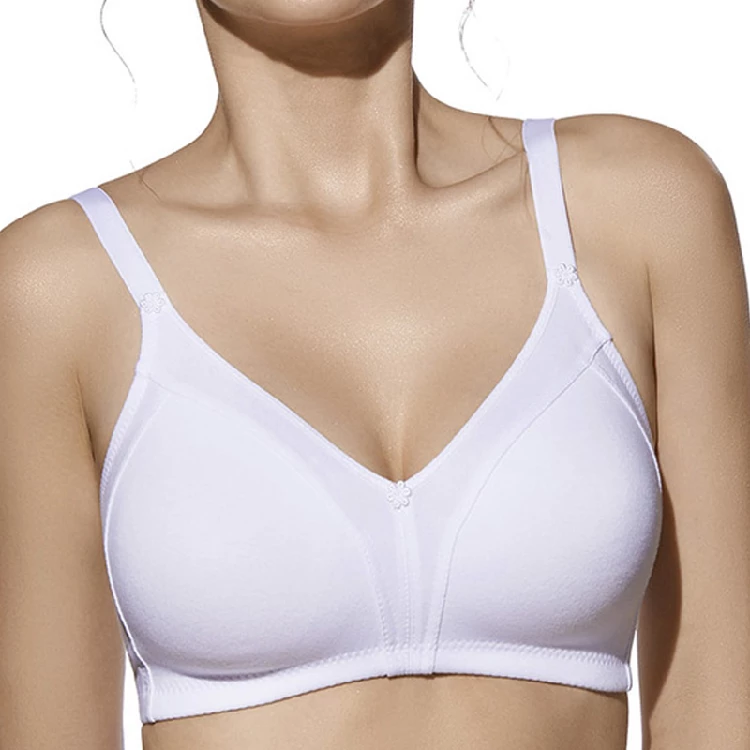 Sujetador Selene BLANCA de Algodón sin Aros Copa C - Blanco