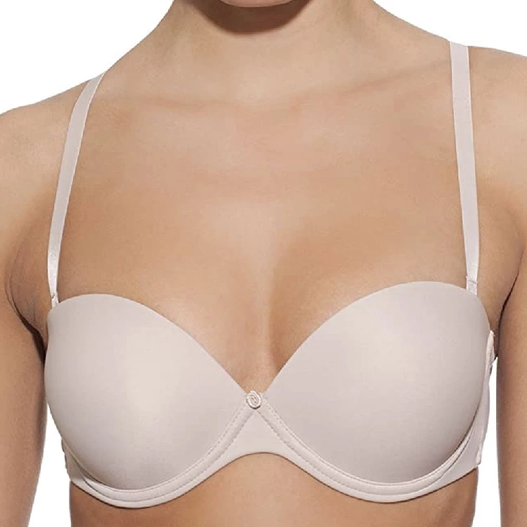 Sujetador Selene CARLOTA Doble Push-up sin Tirantes Copa B - Tierra