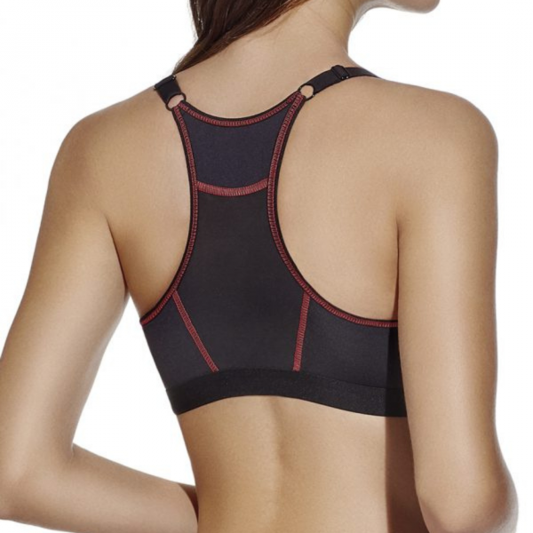Sujetador Selene NORA Deportivo sin Aros Atado Adelante Copa B Negro