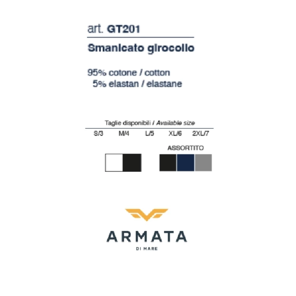 camiseta hombre armata di mare gt201 desmangado ARMGT201 2